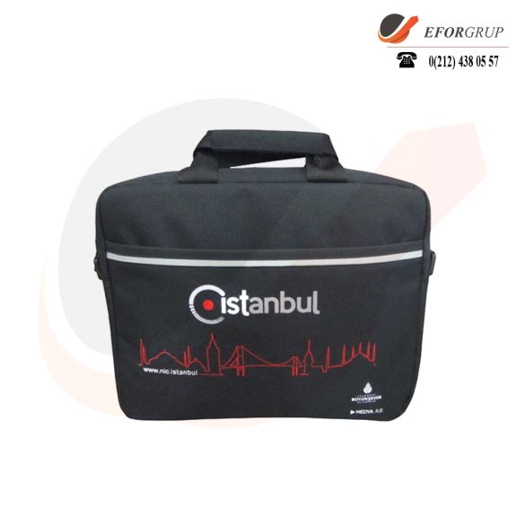 Özel Baskılı Siyah Laptop Çantası