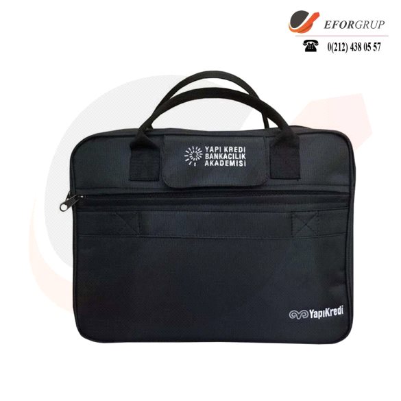 Baskılı Siyah Laptop Çantası