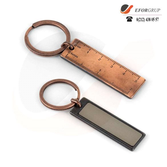 Baskılı Bronz Metal Anahtarlık