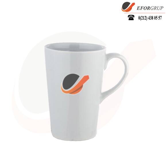 Beyaz Uzun Porselen Kupa