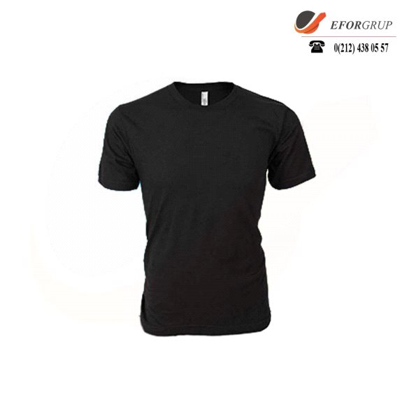 Bisiklet Yaka Siyah Tişört