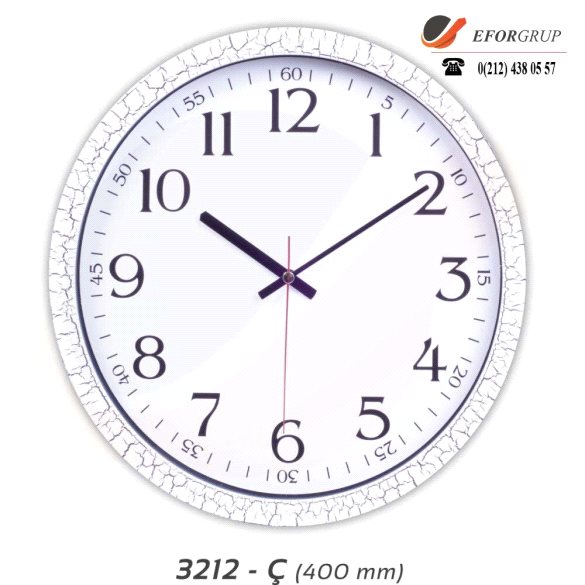 Çatlak Desenli Plastik Duvar Saati (400 mm)