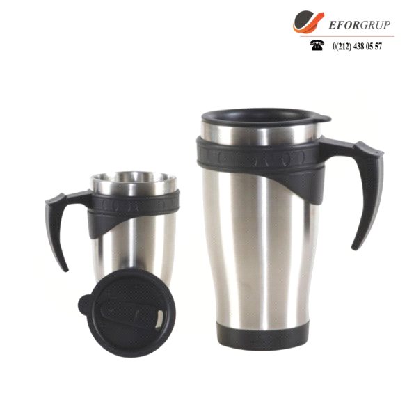 Saplı Çelik Termos Bardak
