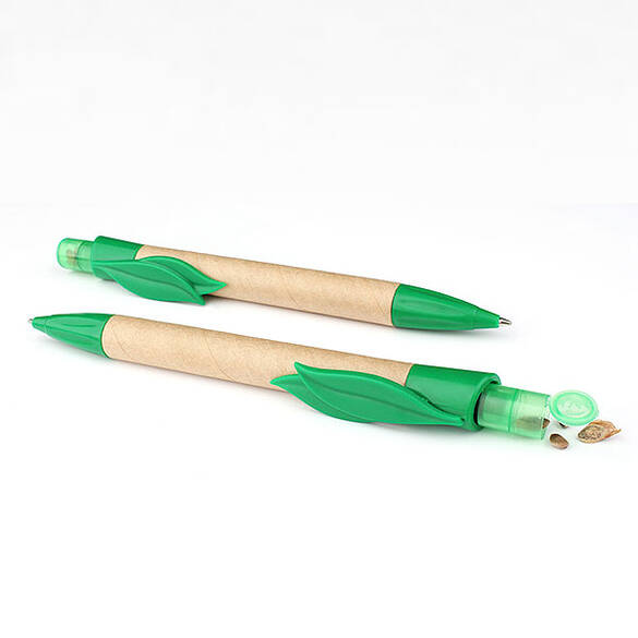 ÇİFT YAPRAKLI TOHUMLU PLASTİK TÜKENMEZ KALEM