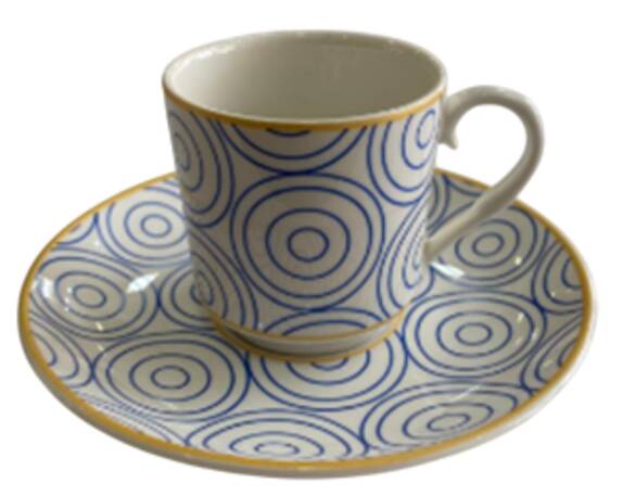 DESENLİ KAHVE FİNCANI MAVİ