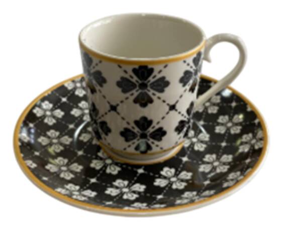 DESENLİ KAHVE FİNCANI SİYAH