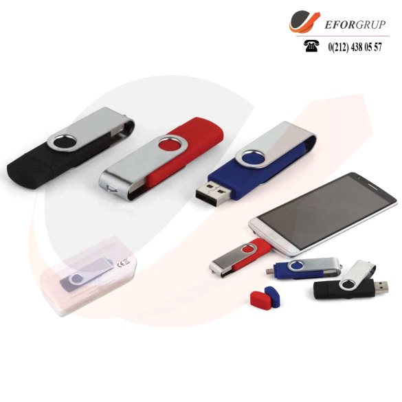 Döner Kapaklı USB Bellek (OTG Özellikli)