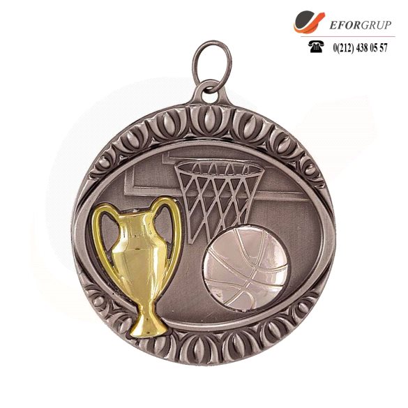 Gümüş Renk Basketbol Madalya
