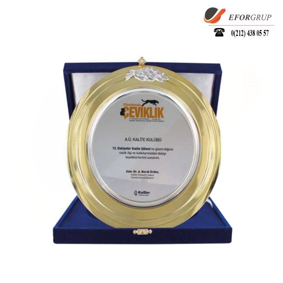 Gümüş Tabak Plaket (Gold)