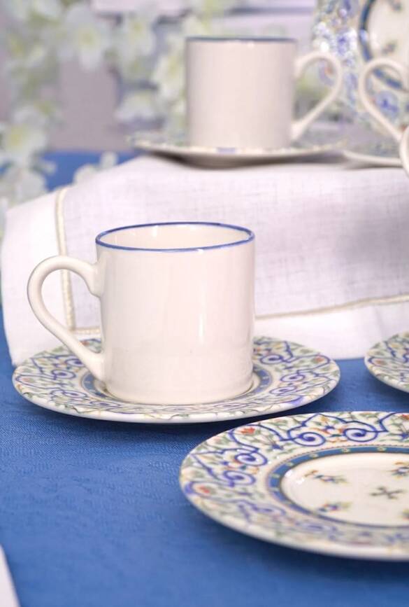 Heda Porselen Saraylı 12 Parça 6 Kişilik Porselen Kahve Fincan Takımı 100 ml