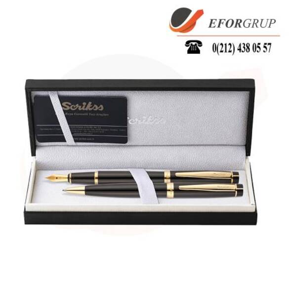 Honour Siyah-Altın 2'li Tükenmez,Dolma Kalem Seti