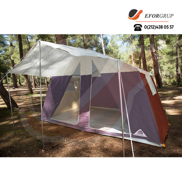 Iki Odalı Suni Deri Kamp Çadırı - Lila Kahve