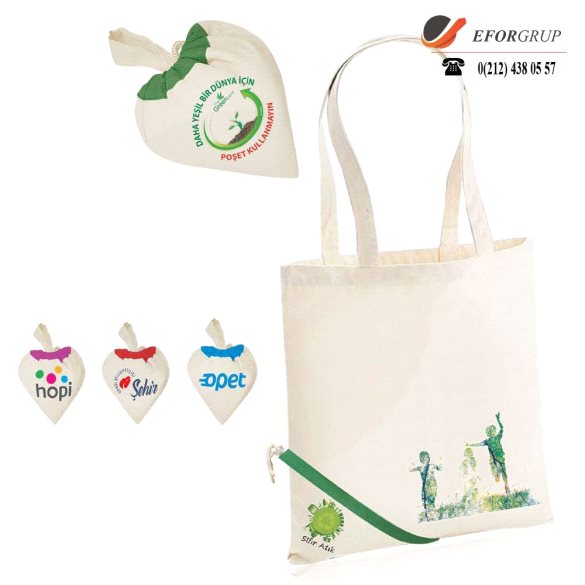 Kalp Şeklinde Bez Çanta