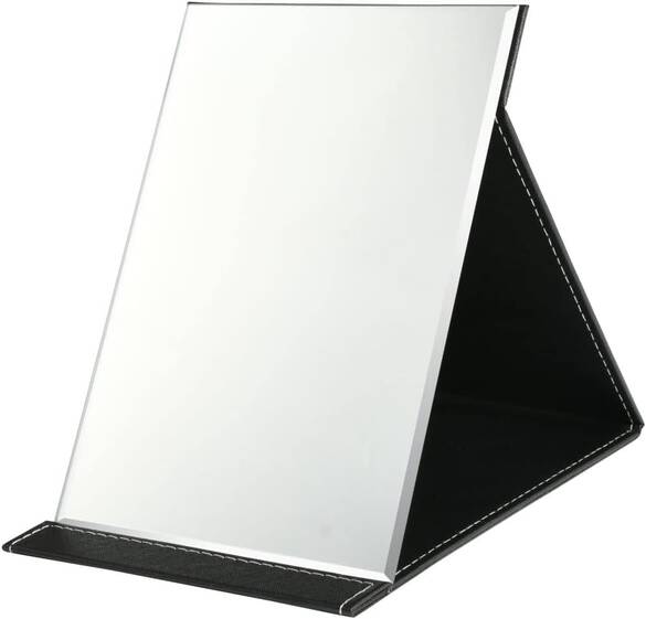 KATLANABİLİR DERİ MASAÜSTÜ AYNA SİYAH