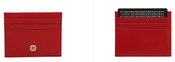 Kırmızı Logo Detaylı Kadın Deri Kartlık