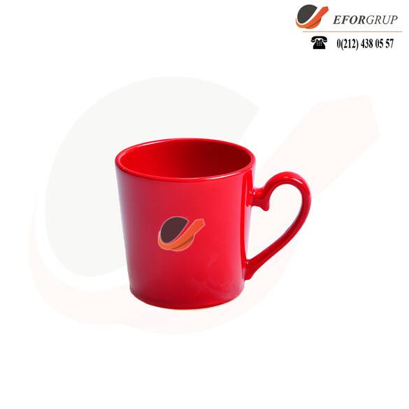 Kırmızı Porselen Kahve Kupası