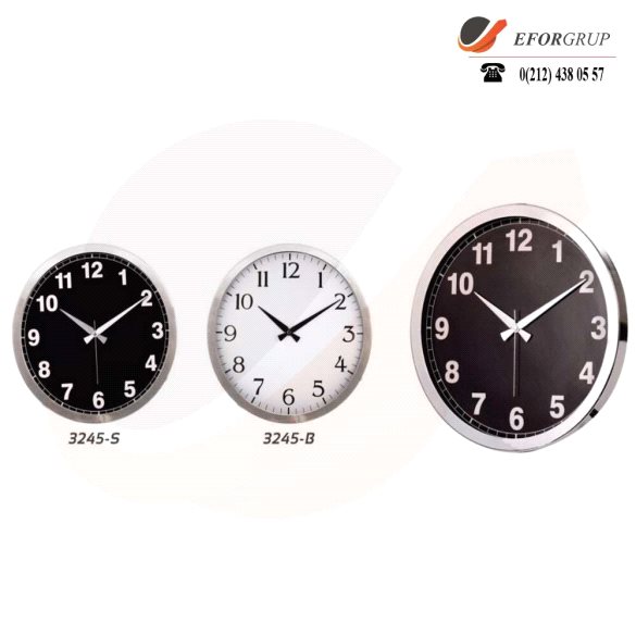 Krom Çerçeveli Duvar Saati