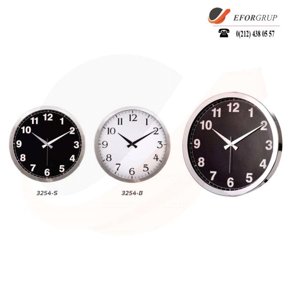 Krom Çerçeveli Duvar Saati(400 mm)