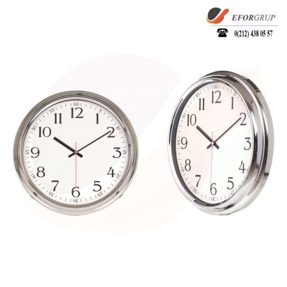 Krom Duvar Saati(370 mm)