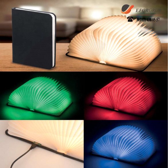 Led Işıklı Kitap Şeklinde Masa Lambası