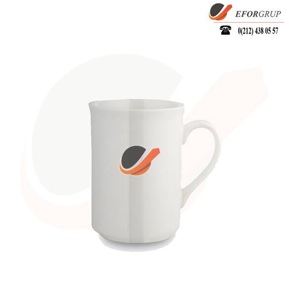 Logolu Beyaz Porselen Kupa