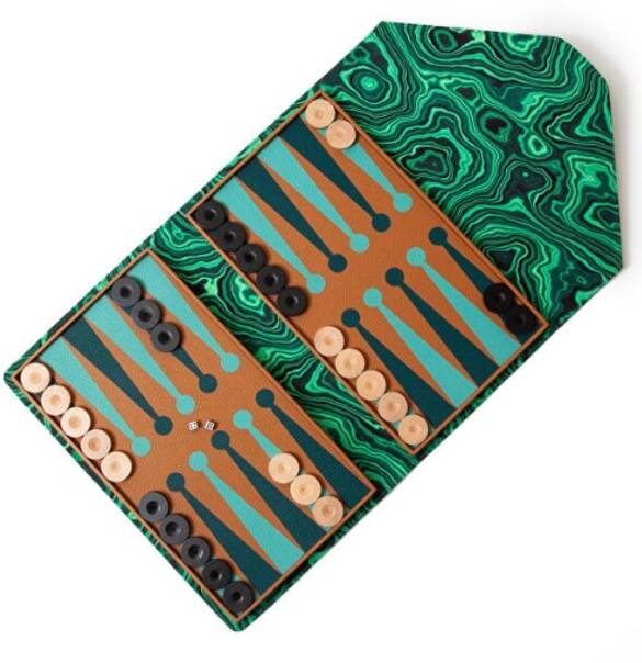 Madame Malachite Siyah Deri Tavla