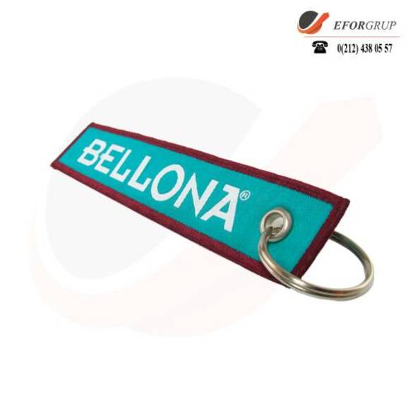 Markalı Yazılı Dokuma Anahtarlık