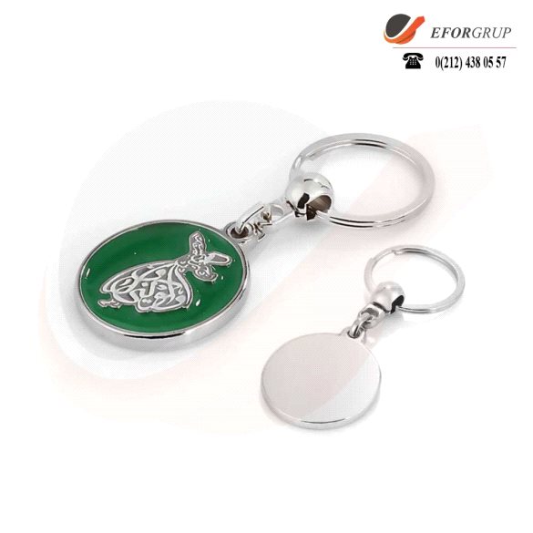 Yuvarlak Baskılı Metal Anahtarlık