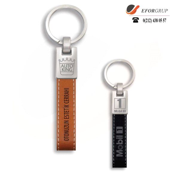 Metal Başlıklı Baskılı Termo Deri Anahtarlık