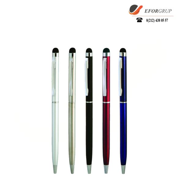 Silgili Düz Renkli Metal Kalemler