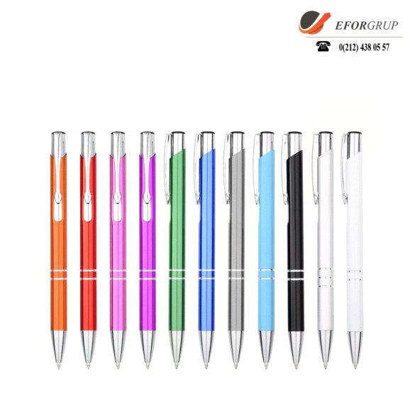 Renkli Promosyon Metal Tükenmez Kalemler