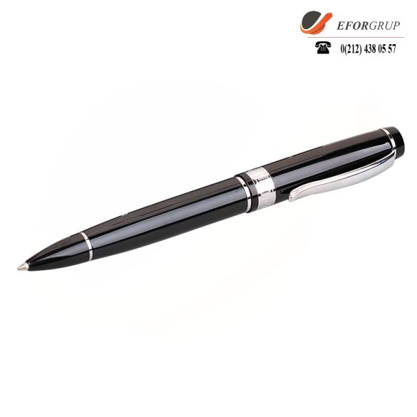 Metal Detaylı Siyah Tükenmez Kalem
