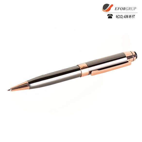 Bronz Detaylı Metal Tükenmez Kalem