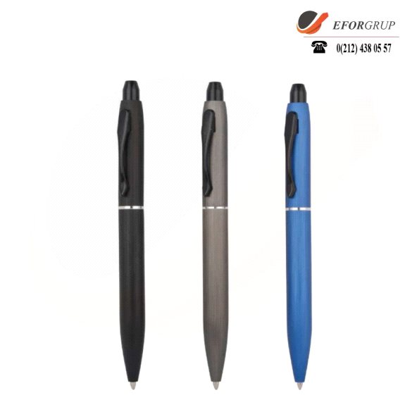 Promosyon Siyah Klipsli Metal Tükenmez Kalem