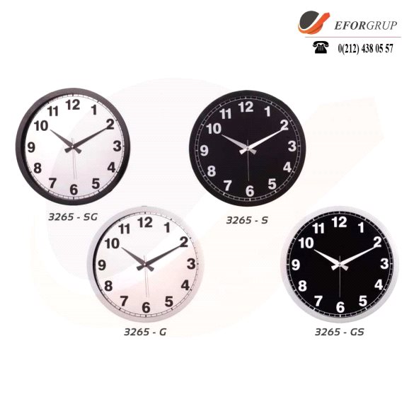 Plastik Çerçeve Duvar Saati (İçi Sİyah)