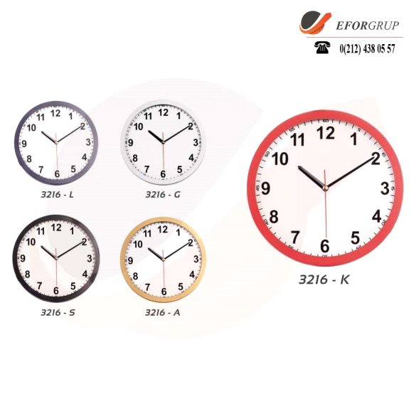 Plastik Duvar Saati(250 mm)