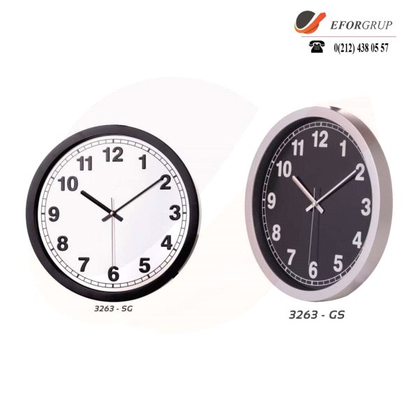 Siyah Plastik Duvar Saati(350 mm)