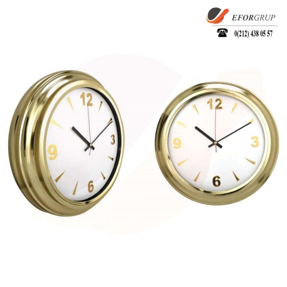 Pirinç Kaplama Duvar Saati