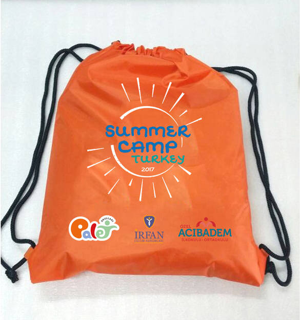 BASKILI İP BÜZGÜLÜ ÇANTA