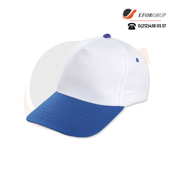 Promosyon Şapka Beyaz Gövde Saks Siper