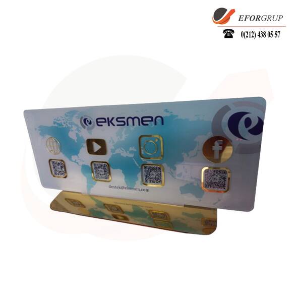 QR Kodlu Akrilik Özel Tasarım Plaket 4'lü