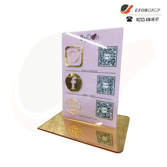 QR Kod Bilgilendirme Standı Dikey 3'lü