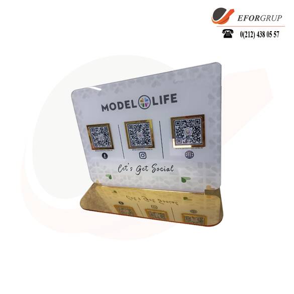 QR Kodlu Tanıtım Plaketi Yatay 3'lü