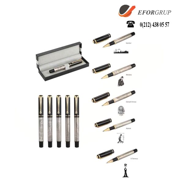 Promosyon Tekli Kabartma Roller Kalem Seti