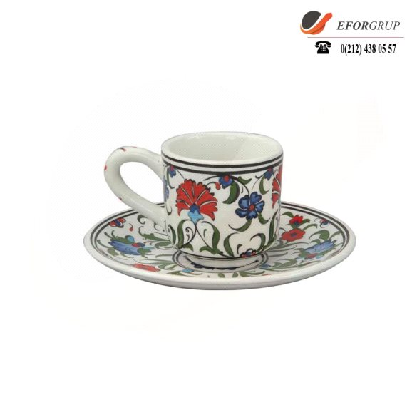 İşlemeli Tekli Türk Kahvesi Fincanı