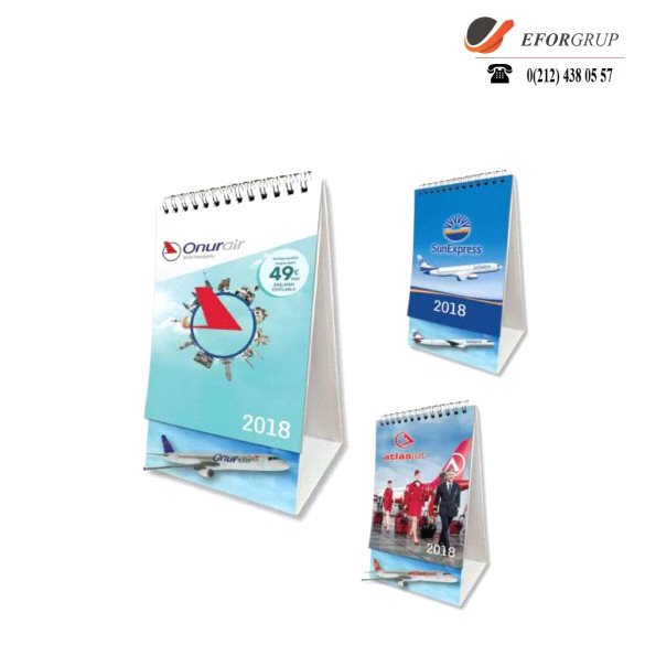 Uçak Maketli Üçgen Masa Takvimi