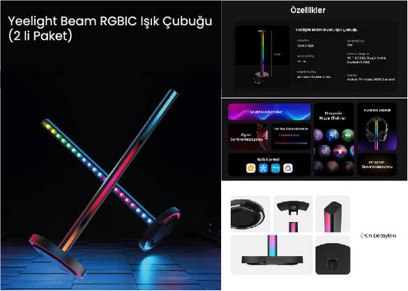 Yeelight Beam RGBIC Işık Çubuğu (2li Paket)