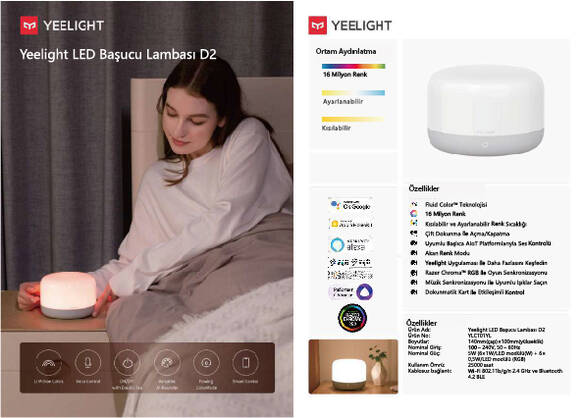 Yeelight LED Başucu Lambası D2