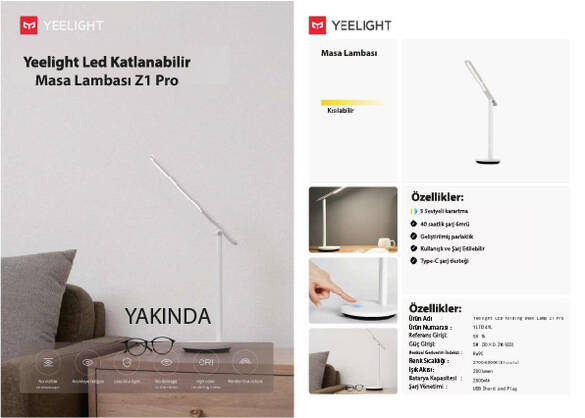 Yeelight Led Katlanabilir Masa Lambası Z1 Pro
