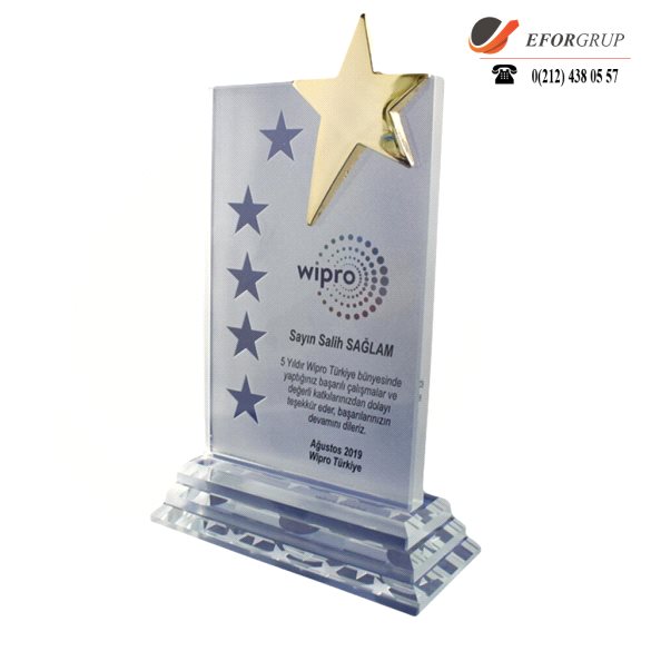 Yıldızlı Kristal Plaket